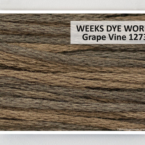 GRAPE VINE 1273 Weeks Dye Works WDW hand-dyed embroidery floss cross stitch thread at thecottageneedle.com grapevine