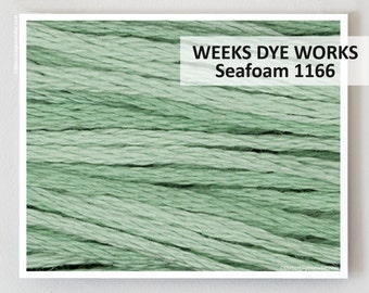 SEA FOAM 1166 Weeks Dye Works WDW hand-dyed embroidery floss cross stitch thread at thecottageneedle.com    seafoam