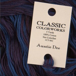 AUNTIE DEE Classic Colorworks 6-strand embroidery floss hand-dyed overdyed thread cross stitch at cottageneedle.com