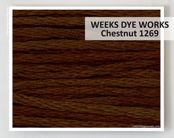 CHESTNUT 1269 Weeks Dye Works WDW handgeverfde borduurgaren kruissteekgaren op thecottageneedle.com