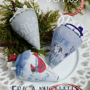 ERICA MICHAELS Winter Berries counted cross stitch patterns at cottageneedle.com