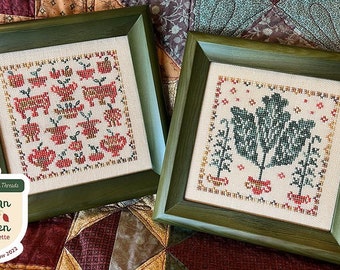 INK CIRCLES From Such Small Seeds Autumn Garden Palette series P59 counted cross stitch patterns at thecottageneedle.com