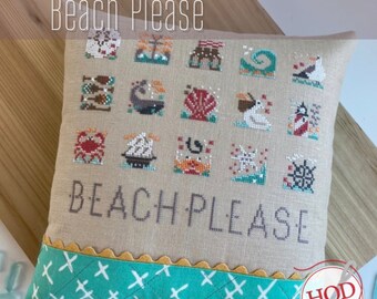 HANDS ON DESIGN Beach Please counted cross stitch patterns at thecottageneedle.com