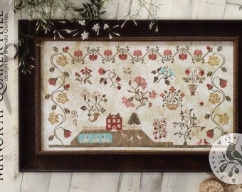 WITH THY NEEDLE Manor at Quaker Hill counted cross stitch patterns at thecottageneedle.com