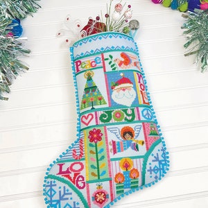 SATSUMA STREET Oh What Fun! counted cross stitch patterns at cottageneedle.com Winter Santa Claus Angel