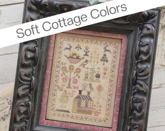 WITH THY NEEDLE Tree of Life Sampler counted cross stitch patterns at thecottageneedle.com