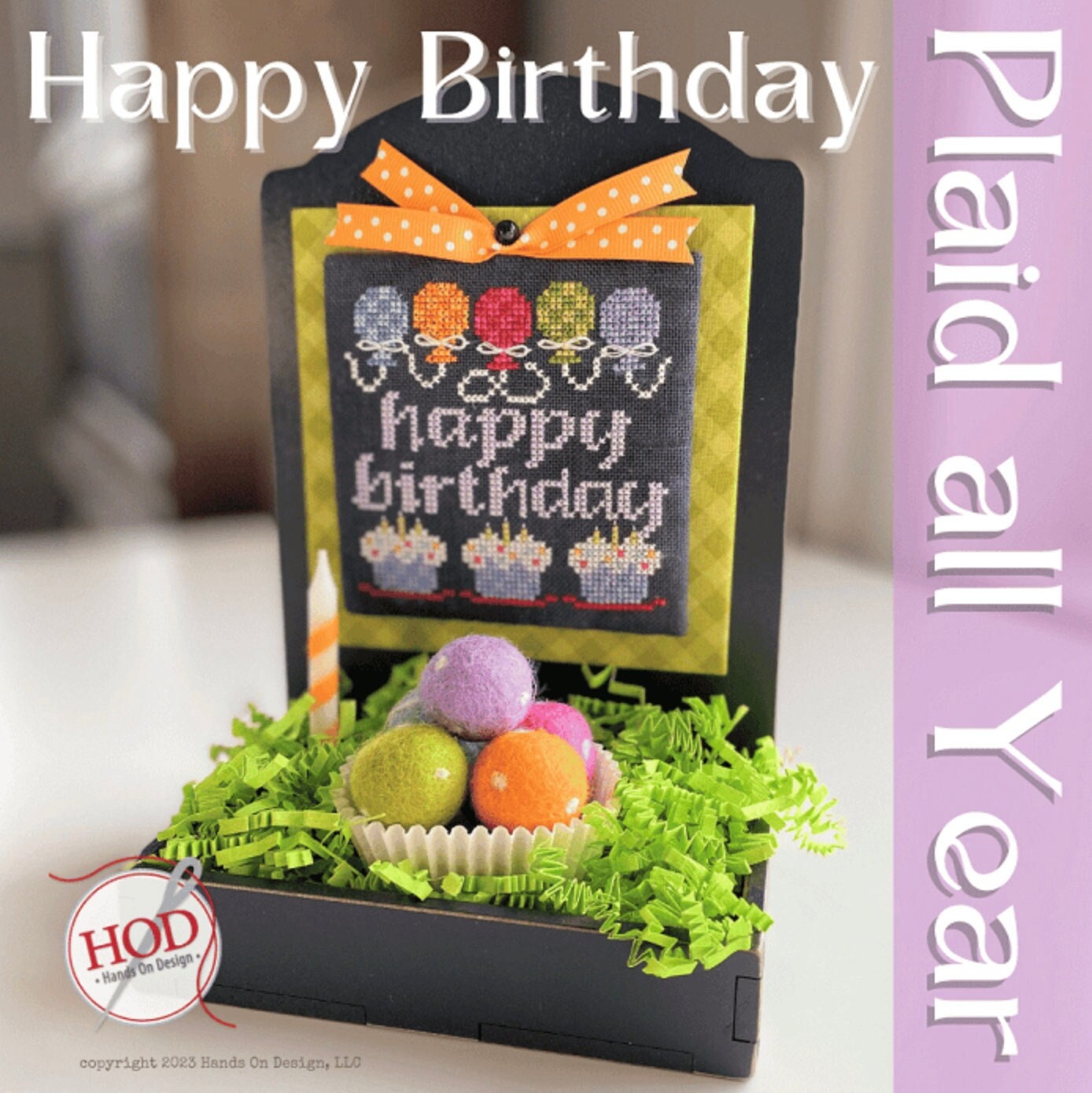 HANDS ON DESIGN Happy Birthday Hd-283 Plaid All Year series counted cross stitch patterns at cottageneedle.com