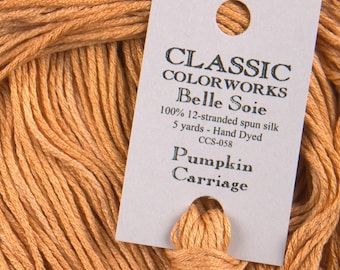 PUMPKIN CARRIAGE Belle Soie 12-ply Spun Silk hand-dyed embroidery floss counted cross stitch thread Classic Colorworks thecottageneedle.com