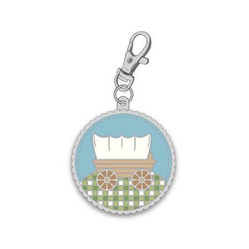 BEE iN MY BONNET Prairie Covered Wagon Happy Charms Scissor Fob Zipper Pull Keychain at thecottageneedle.com Lori Holt Riley Blake image 1