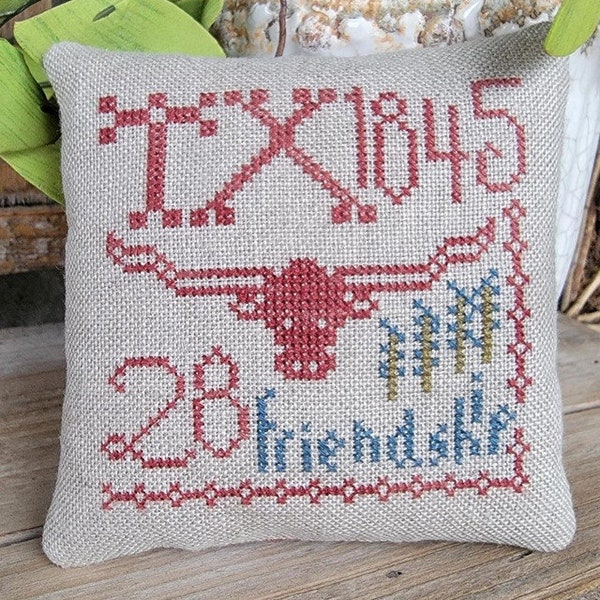 THREAD MILK Texas TX #13 Statehood Splendor Series counted cross stitch patterns at thecottageneedle.com