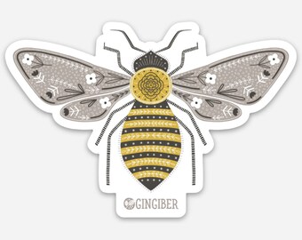 GINGIBER Bumble Bee Sticker at thecottageneedle.com Spring Mother's Day scrapbooking laptop decal