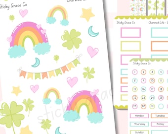 Hand-Drawn Spring Planner Stickers: St. Patrick's Day Kit