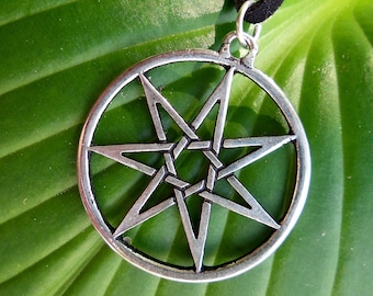 Elven Star or Fairy Star Necklace - Seven Pointed Star Septagram - Wiccan Pagan Hedge Witch Magic Necklace