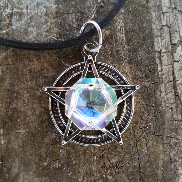 White Witch Pentacle Necklace - for Witchcraft, Wicca, & Pagan Believers - Purification/Protection Pentagram Talisman - Perfect Yule Gift