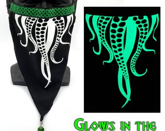 Cthulhu Mask - Glow in the Dark Tentacle Mask - Octopus Mask - Pirate Mask - Rave Mask - Great For Renaissance Faires, Cosplay & LARP