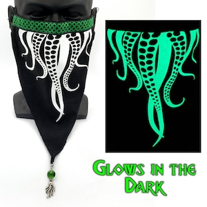 Cthulhu Mask - Glow in the Dark Tentacle Mask - Octopus Mask - Pirate Mask - Rave Mask - Great For Renaissance Faires, Cosplay & LARP