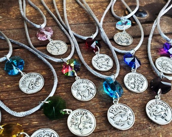 Zodiac Necklace Treasure Gram! Custom Zodiac Sign Necklace for Fantasy Gamers & DnD Lovers- Comes with Scroll of Identification