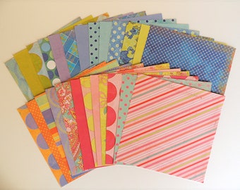 6x6 paper variety pack, modern print dots stripes circle patterns, scrapbook, junk journal, card making, scrapbook paper