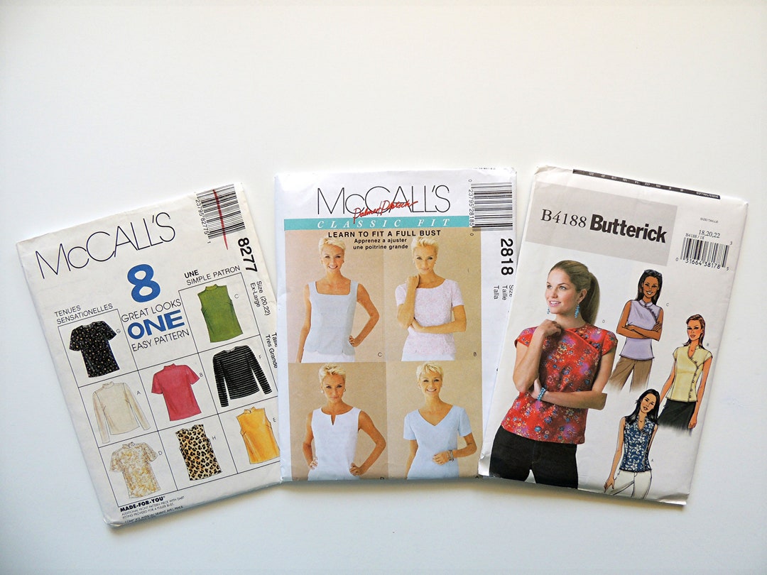 Mccall's 8277, Mccall's 2818, Butterick 4188, Women's Top Pattern ...