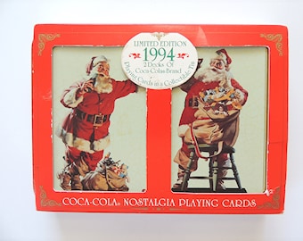 Coca-Cola Nostalgia Playing Cards, Santa playing cards, vintage playing cards, limited edition Coca-Cola playing cards