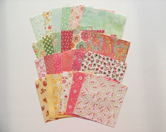 6x6 scrapbook paper, spring floral print, junk journal, cardmaking
