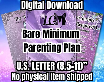 Bare Minimum Parenting Plan – Funny Mom Printable for Gentle Parenting & Burnout Relief | Calm Mom Worksheet Download