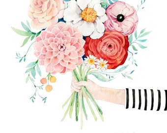 Floral Bouquet Art - Watercolor