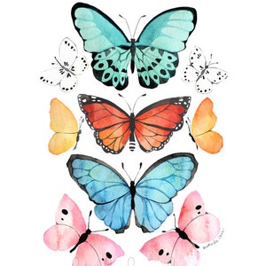 Butterfly Watercolor Art Painting Print image 1