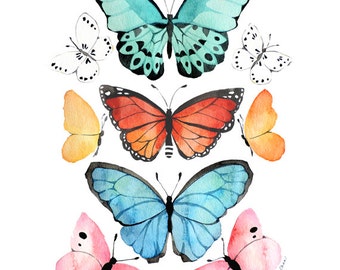 Butterfly Watercolor - Art - Painting Print