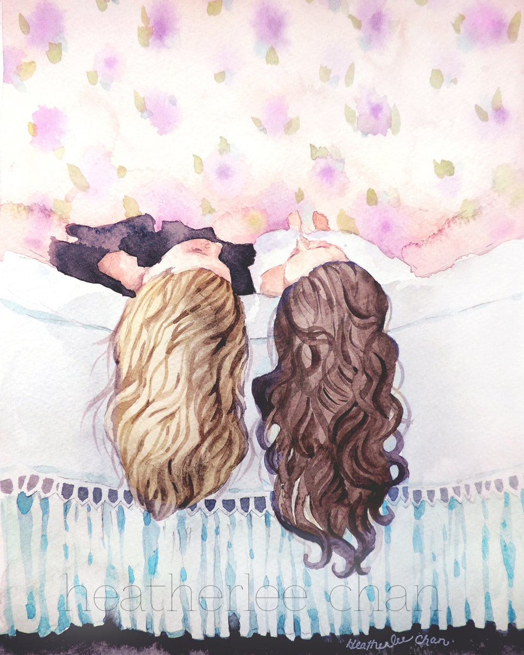 Best Friends Art Sisters Art Watercolor Painting Print - Etsy Best Friends Art Sisters Art Watercolor Painting Print - Etsy