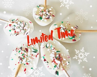 Candy Cane Peppermint Tea Stirring Spoons- Holiday Special to sweeten and flavor your coffee, tea, or hot cocoa with a hint of peppermint