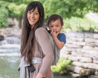 Everyday Buckle Meh Dai Baby Carrier- holds babies & toddlers 8-40lbs, front and back carry, ergonomic, Boardwalk Gray (2 of 2)