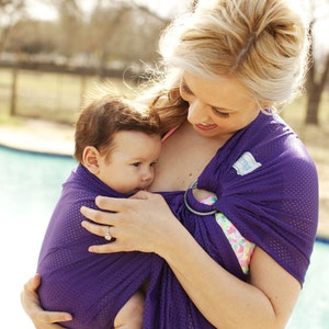 Fascia porta acqua per bambini sulla spiaggia, prodotta negli Stati Uniti: da indossare in modo SICURO sotto la doccia, in piscina, nel parco acquatico e in spiaggia 16 colori, taglia unica, maglia Paradise Plum