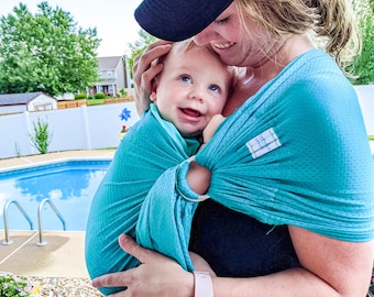 Water Ring Sling Baby Carrier – Breathable Mesh for Pool, Beach & Shower – ASTM Certified, USA Made