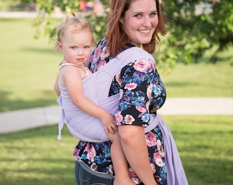 Everyday Buckle Meh Dai Baby Carrier- holds babies & toddlers 8-40lbs, front and back carry, ergonomic, Lavender