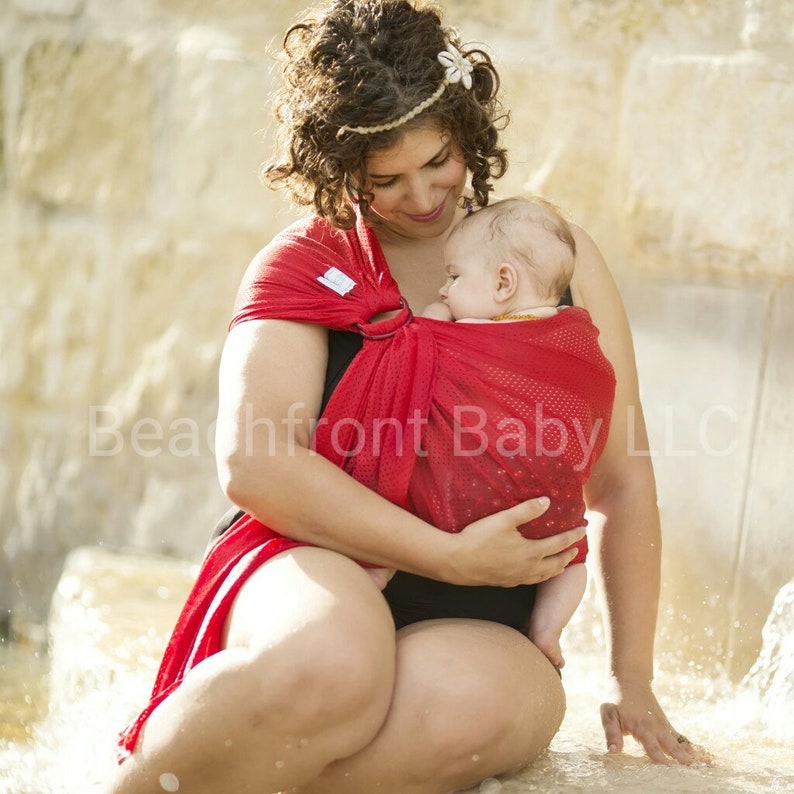 Fascia porta acqua per bambini sulla spiaggia, prodotta negli Stati Uniti: da indossare in modo SICURO sotto la doccia, in piscina, nel parco acquatico e in spiaggia 16 colori, taglia unica, maglia Tropical Punch