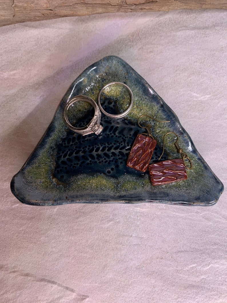 Blue and Yellow Geode Ring Dish