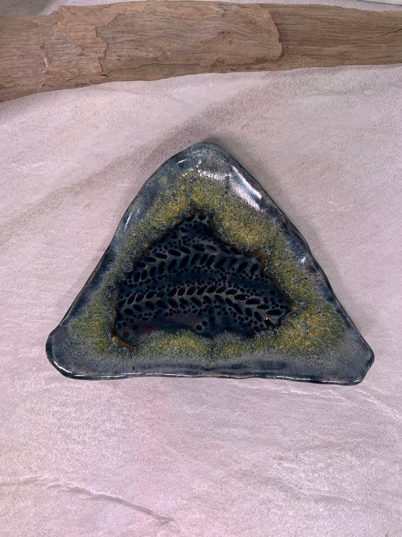 Blue and Yellow Geode Ring Dish