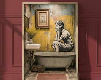 Wabi Sabi Bathroom Art Print: Urban Graffiti (Digital Download)
