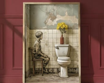 Wabi Sabi Graffiti Art Print: Urban Bathroom Decor (Digital Download)