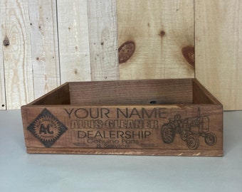 Personalized Allis Chalmers Crate, tractor box, wood box, gift box,