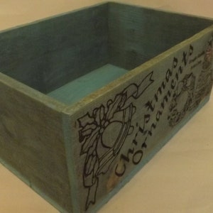 Wooden Green Christmas Ornaments Shipping Crates. Rustic. image 2