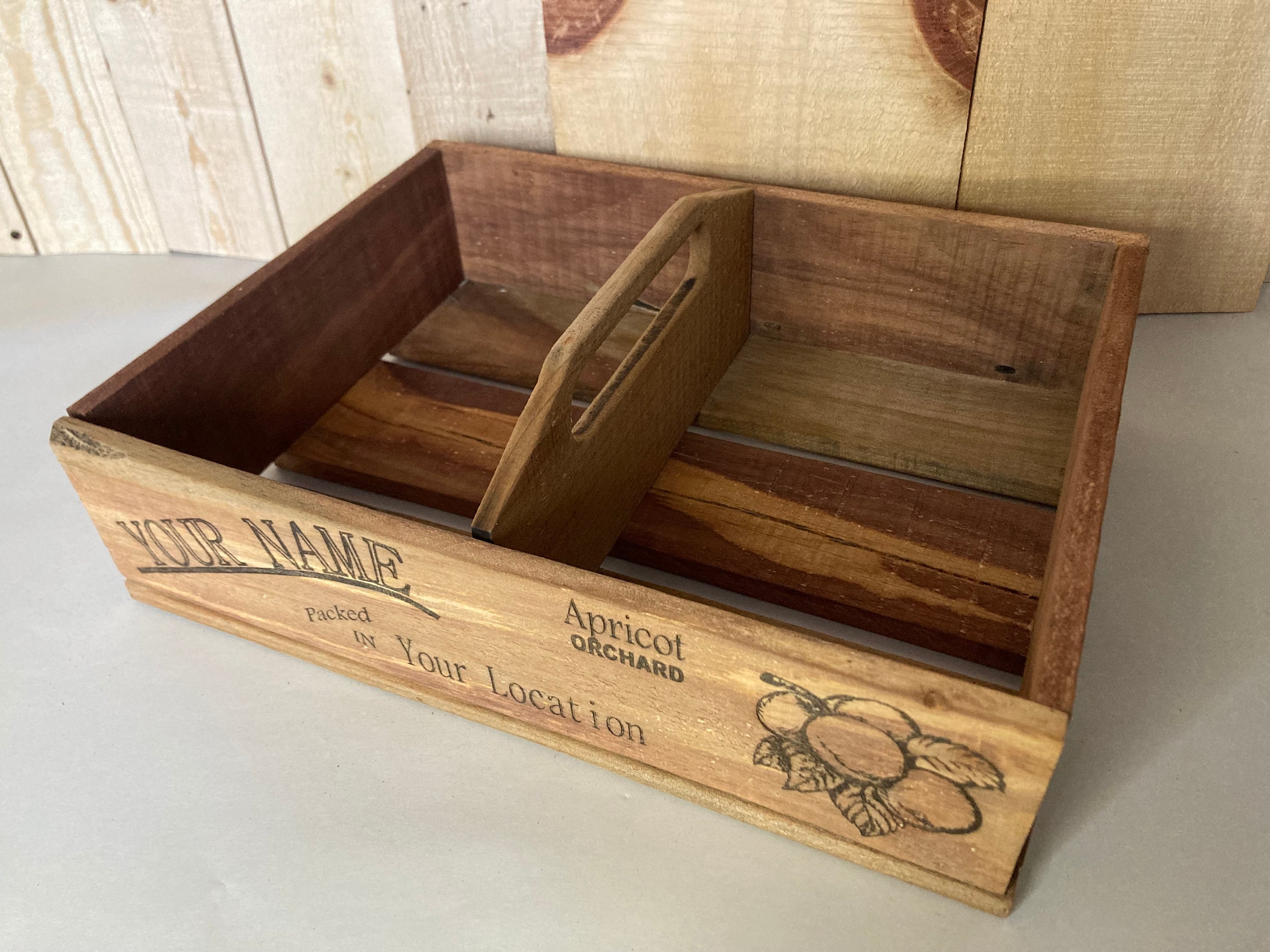 Apricot Orchard Crate, Personalized, Engraved, Apricot Box, Wood Box ...