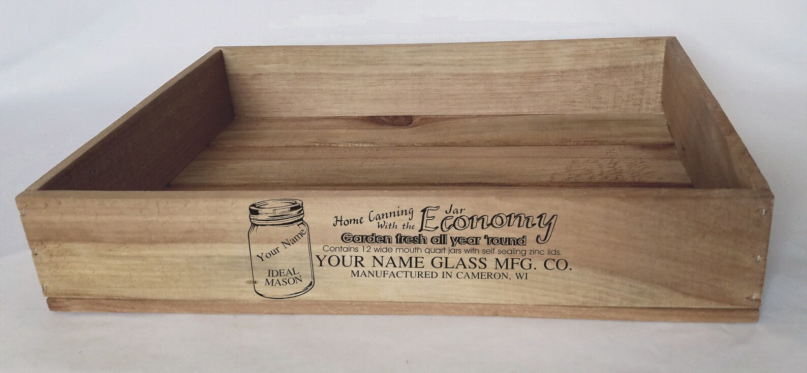 Canning Jar Wooden Tray/Crate. 18 wide x 13 front Etsy