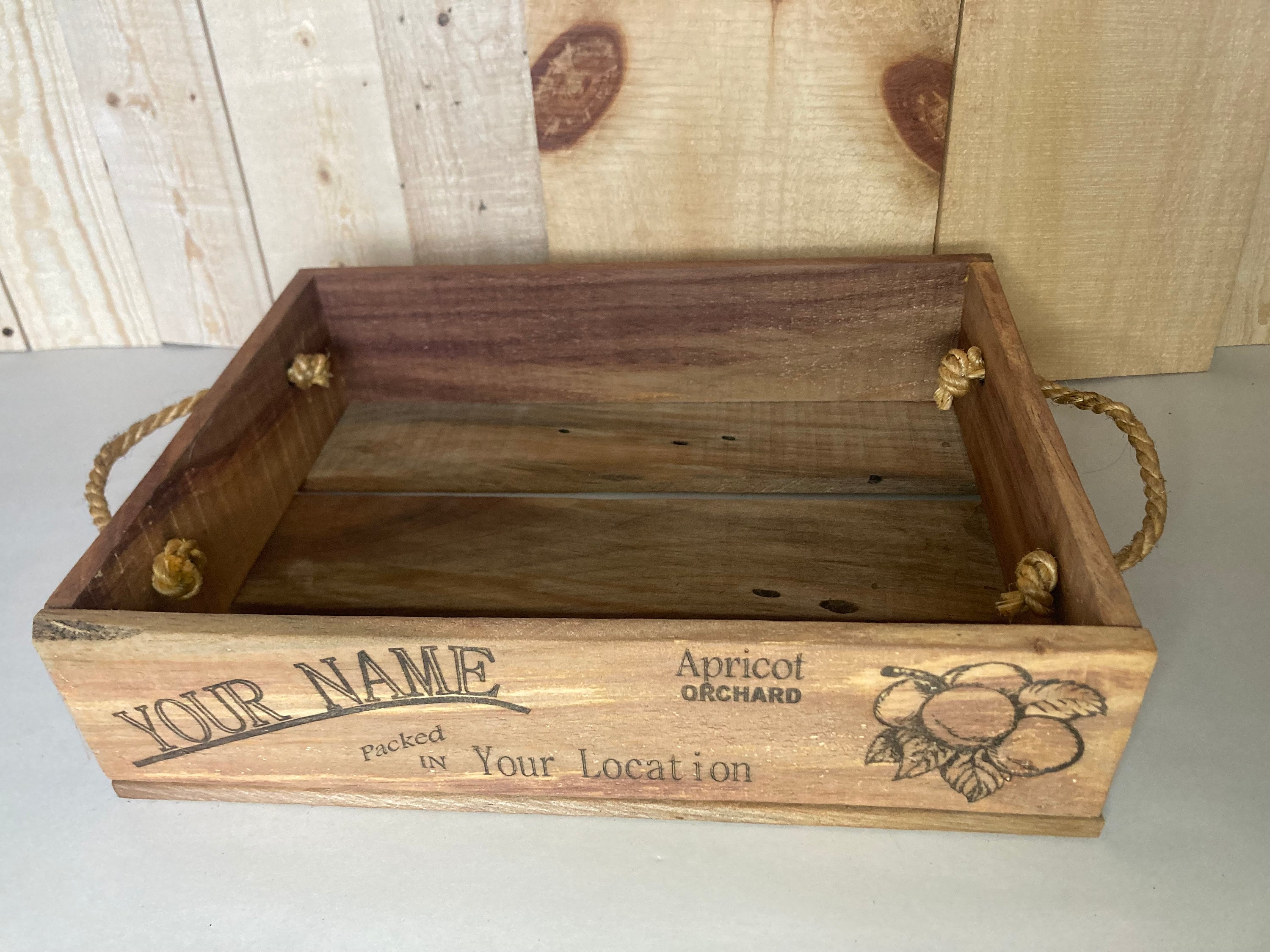 Apricot Orchard Crate, Personalized, Engraved, Apricot Box, Wood Box ...