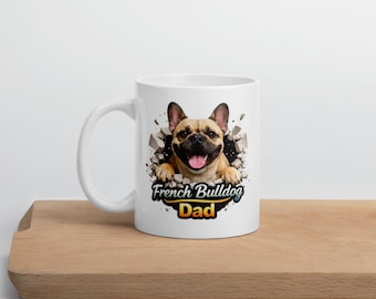 Mok Franse bulldog papa | Koffiekopje grappige hond vader | Frans vadercadeau | Hondenliefhebber mok | Cadeau vader huisdier