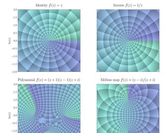 Poster complexe analyse: zes basisfuncties (digitale download)