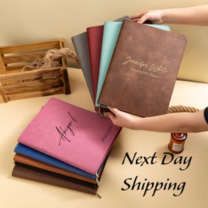 Personalized Refillable Portfolio, Custom Portfolio With Zipper, Custom Leather Portfolio, Personalized Padfolio, Business Gift, Phd Gift