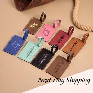 Personalized leather luggage tag, Personalized travel gift, Wedding favors, Custom Luggage tags wedding, Groomsmen gift, Leather accessories