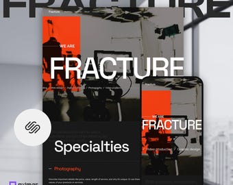 Squarespace Template for Creative Agencies, Studios, Photographers, Filmmakers | Portfolio Website | Dark, Cinematic, Modern | Fracture